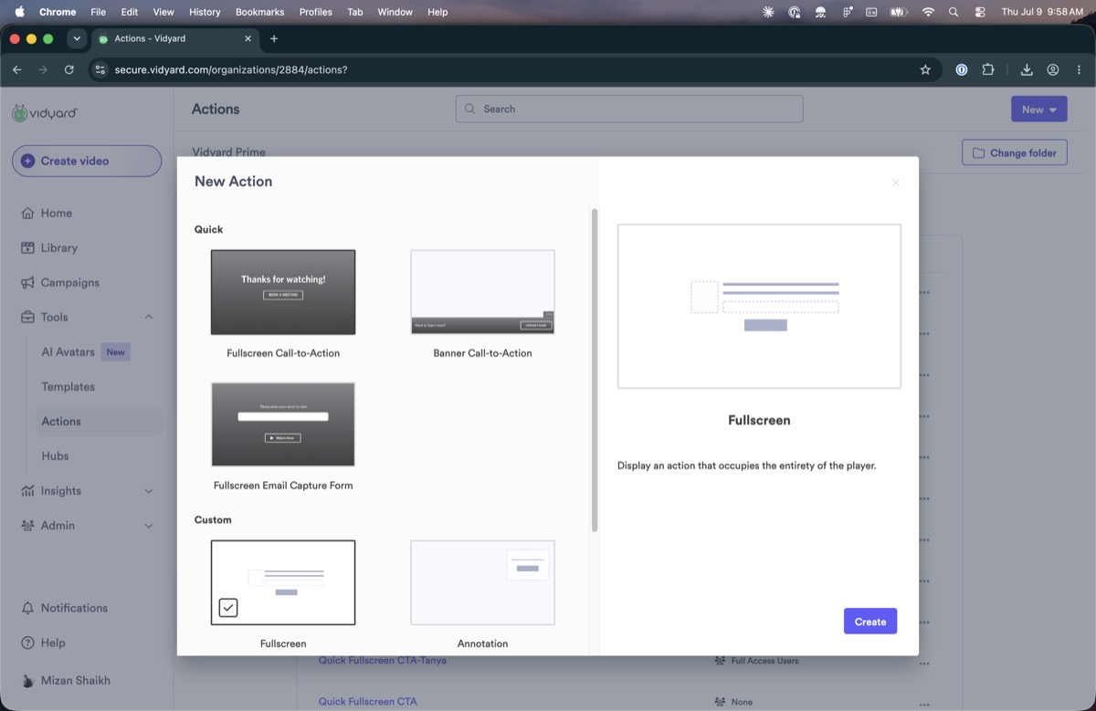 Folder action template gallery
