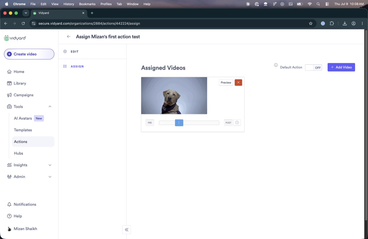 Assignment screen scrubber